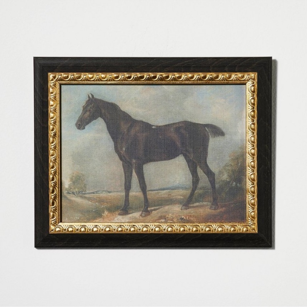 8" x 10" Stallion on Canvas Board with Ant Frame Gold/Light Brown - Threshold™
